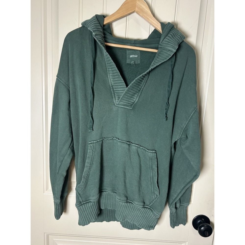 Aerie Women's Oversized Sweatshirt Hoddie Green Size XXS Casual Chic Comfy Cozy